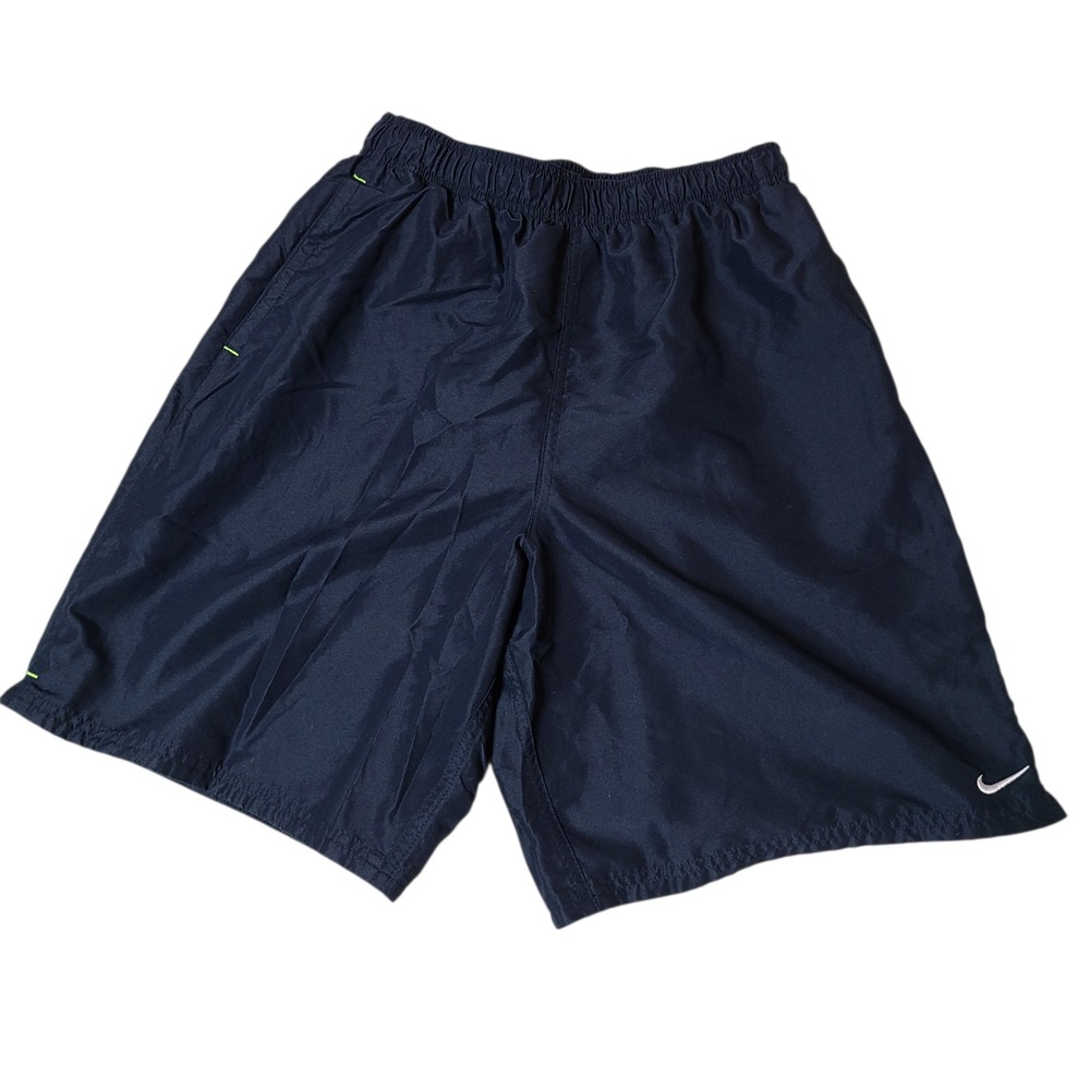 VTG NIKE gym Shorts Medium Mesh Lining Swim Trunks Swoosh Logo Pockets
